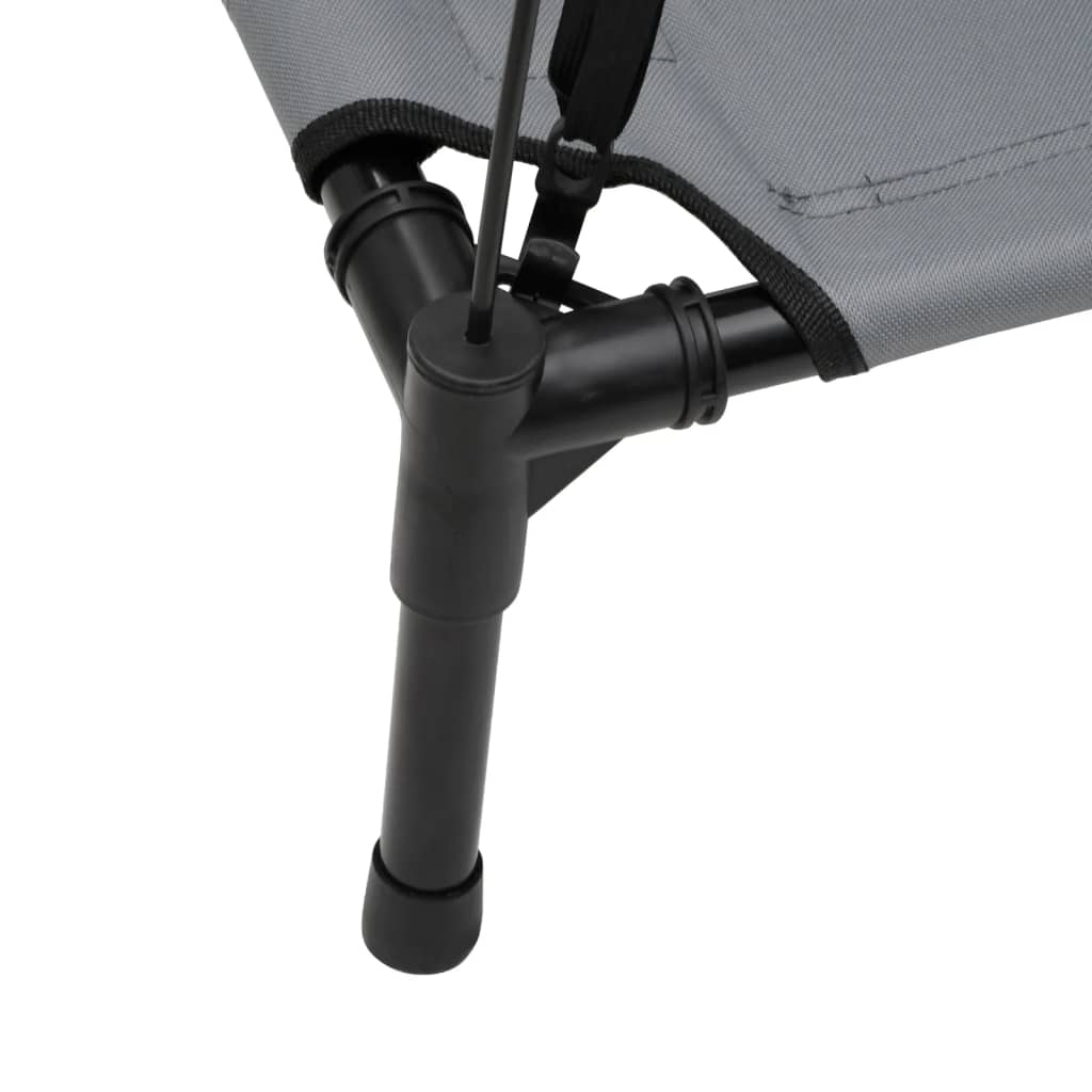  Lettino per Cani con Tetto Tessuto Oxford Antracite e Acciaio