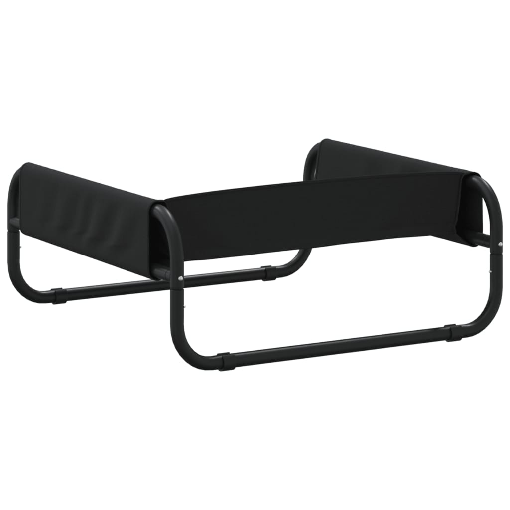  Cuccia per Cani Rialzata in Tela Oxford Antracite e Acciaio