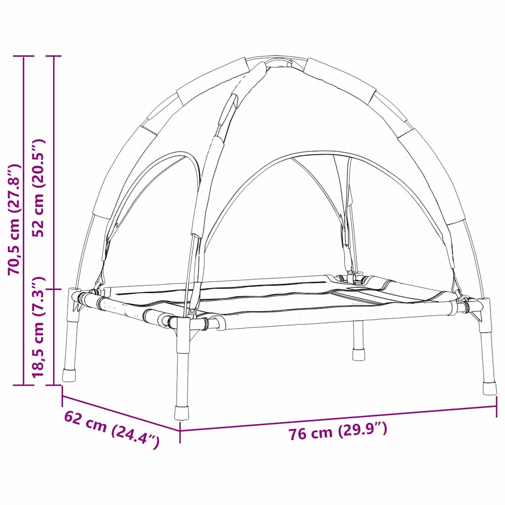  Letto per Cani Marrone m Acciaio