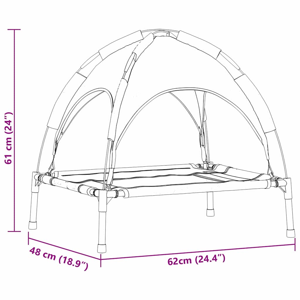  Letto per Cani Grigio argento s Acciaio