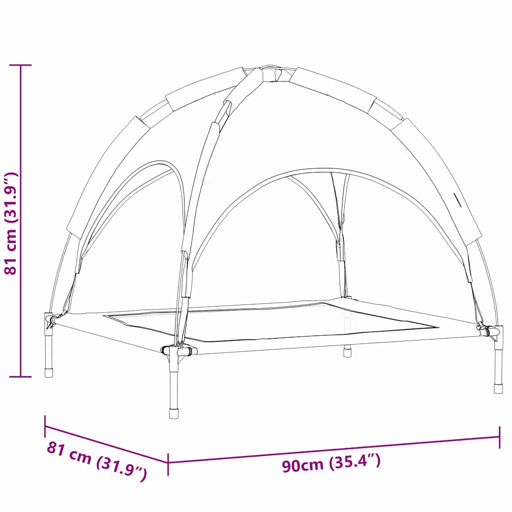  Letto per Cani Nero l Acciaio