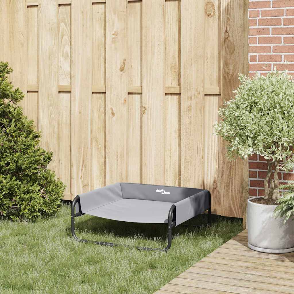  Letto per Cani Grigio chiaro m Tessuto Oxford e Acciaio