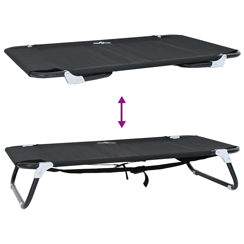  Letto per Cani Nero ML Tessuto Oxford e Acciaio