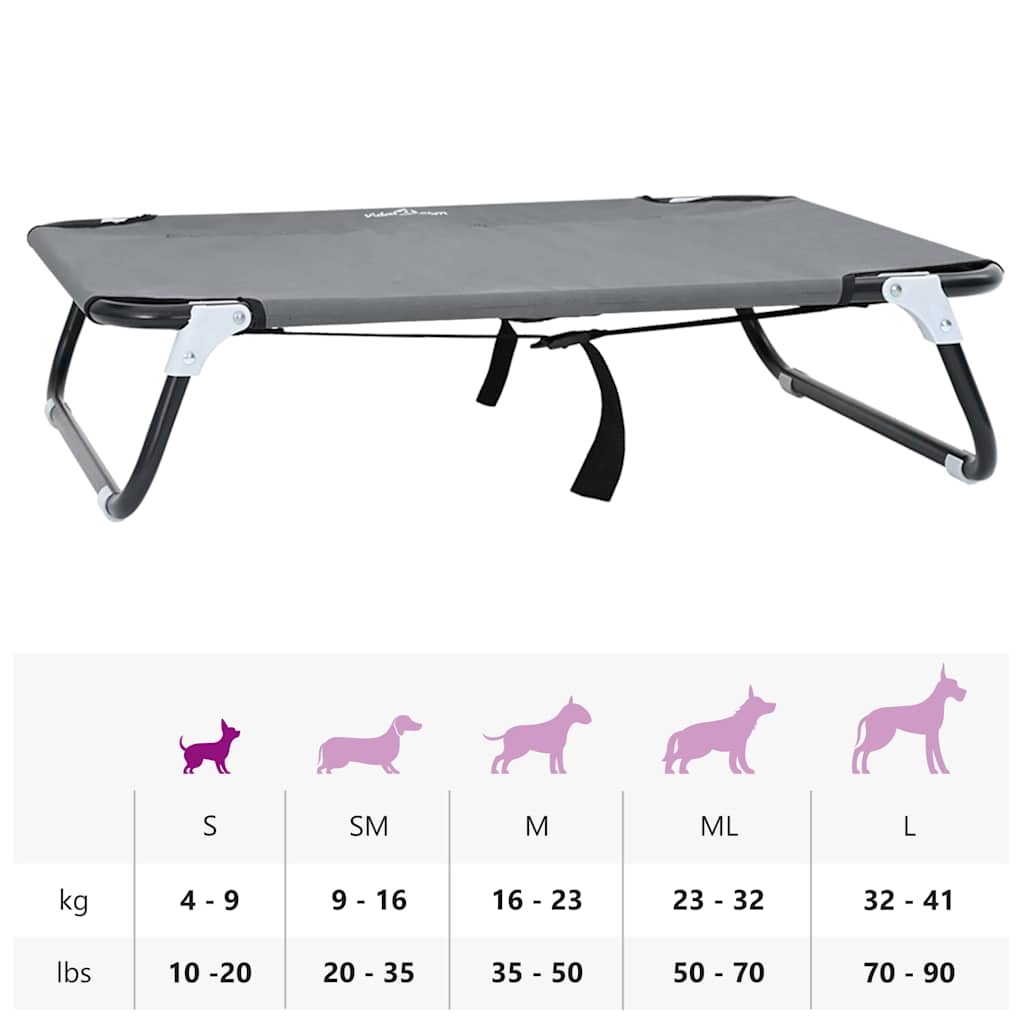  Letto per Cani Grigio chiaro s Tessuto Oxford e Acciaio