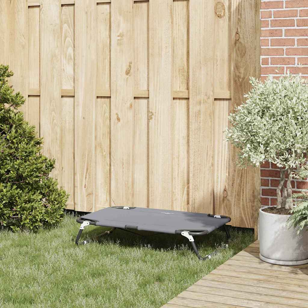  Letto per Cani Grigio chiaro m Tessuto Oxford e Acciaio