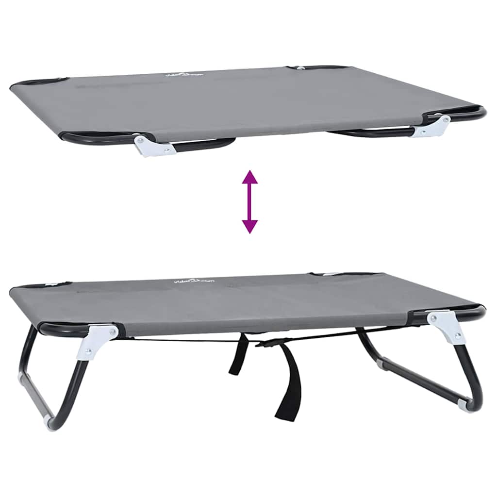  Letto per Cani Grigio chiaro m Tessuto Oxford e Acciaio