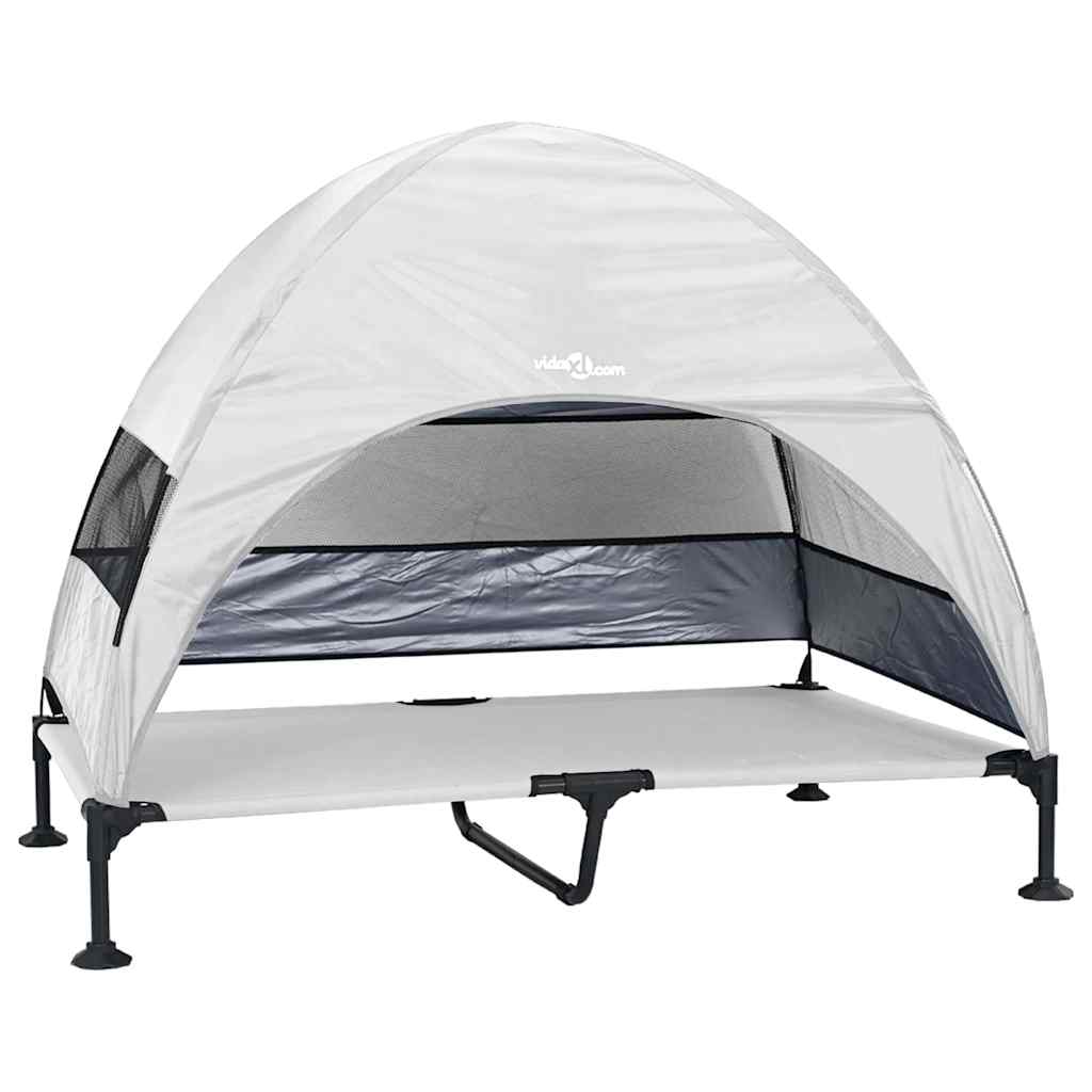  Letto per Cani Elevato Grigio Argento 127 x 81 x 108 cm