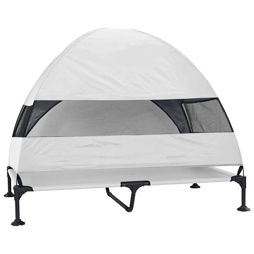  Letto per Cani Elevato Grigio Argento 127 x 81 x 108 cm