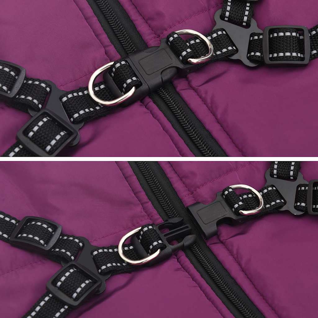 Cappotto Cani Imbracatura Impermeabile Riflettente Viola L52
