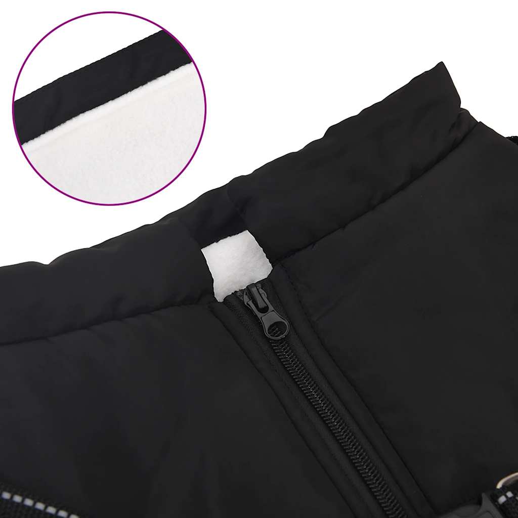 Cappotto Cani con Imbracatura Impermeabile Riflettente Nero L52