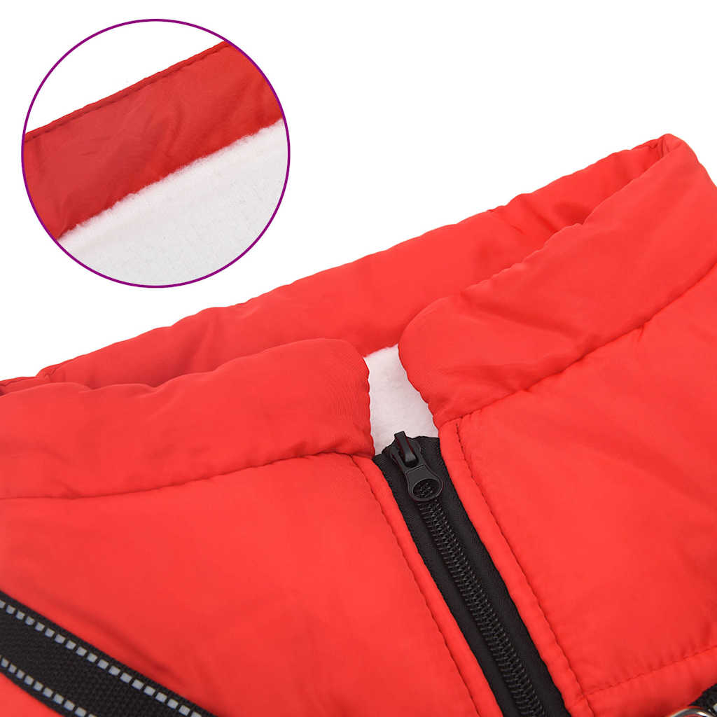 Cappotto Cani Imbracatura Impermeabile Riflettente Rosso L68