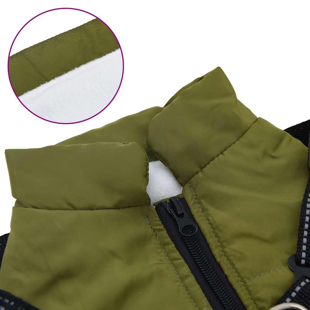 Cappotto Cani Imbracatura Impermeabile Riflettente Verde L24