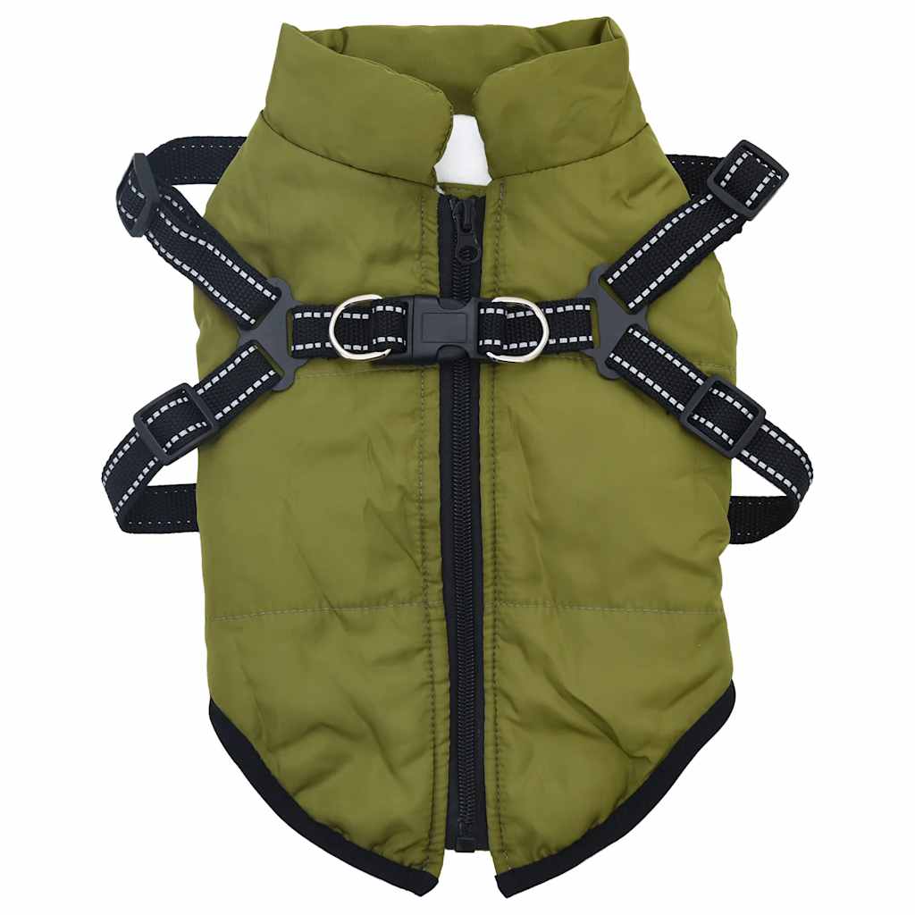 Cappotto Cani Imbracatura Impermeabile Riflettente Verde L40