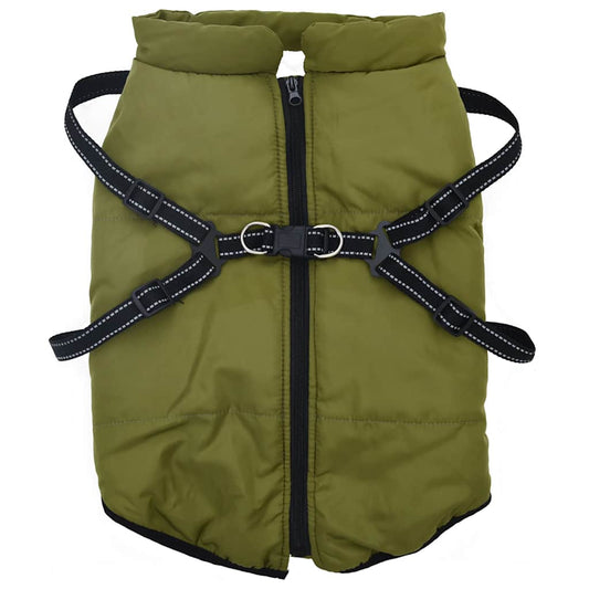 Cappotto Cani Imbracatura Impermeabile Riflettente Verde L44