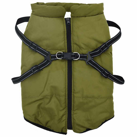 Cappotto Cani Imbracatura Impermeabile Riflettente Verde L48