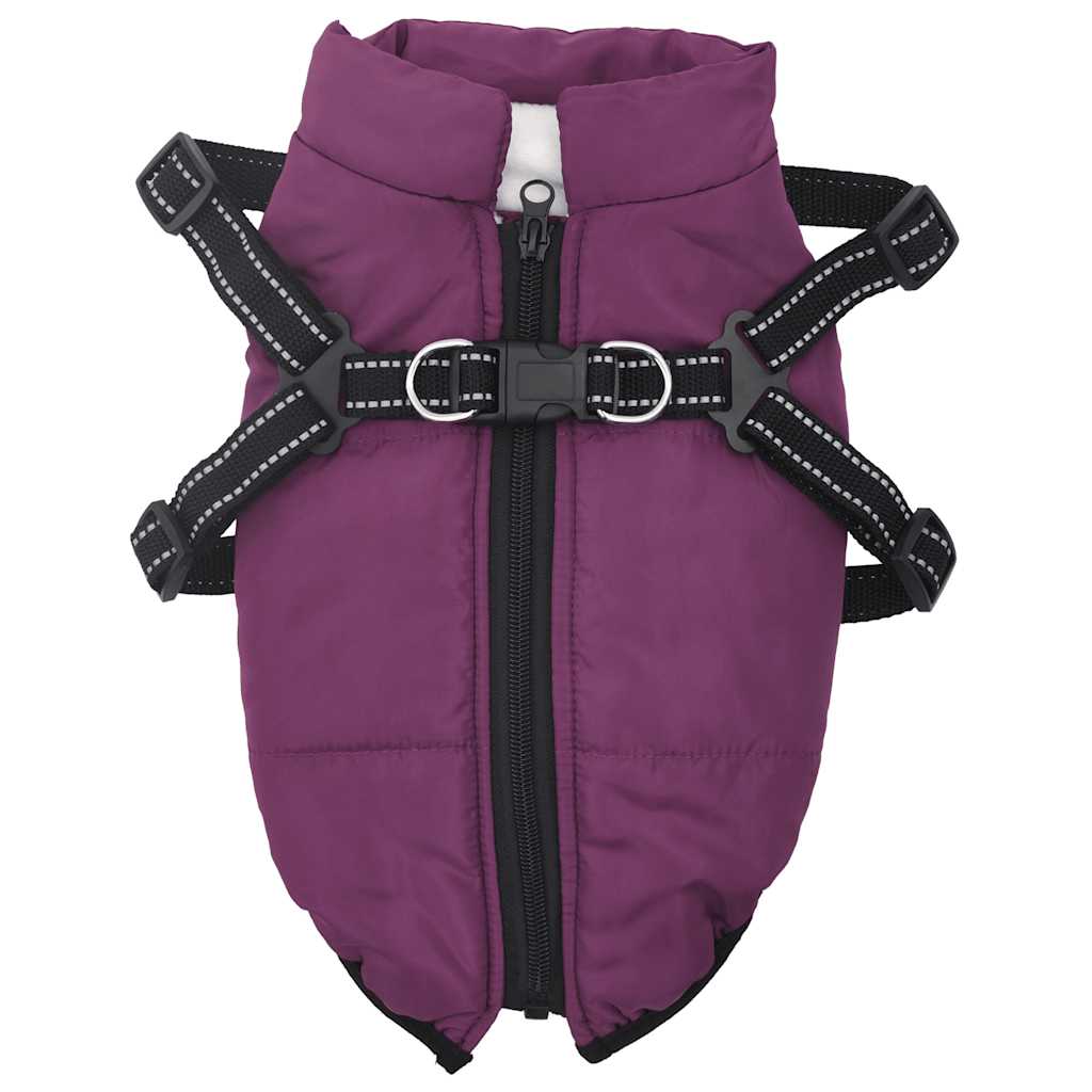 Cappotto Cani Imbracatura Impermeabile Riflettente Viola L32