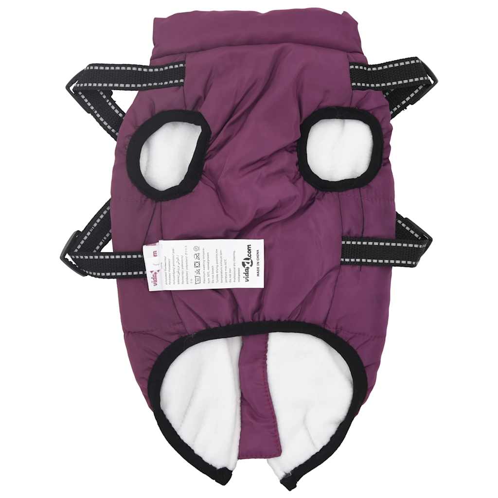 Cappotto Cani Imbracatura Impermeabile Riflettente Viola L32