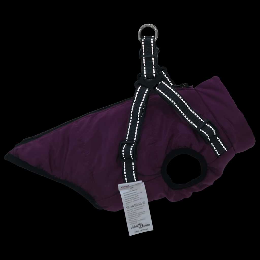Cappotto Cani Imbracatura Impermeabile Riflettente Viola L32