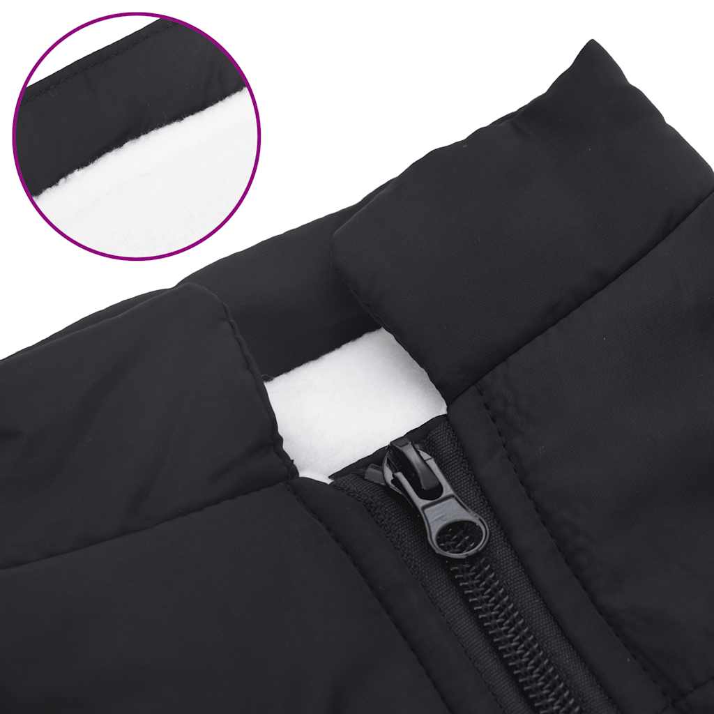 Cappotto Cani con Imbracatura Impermeabile Riflettente Nero L28