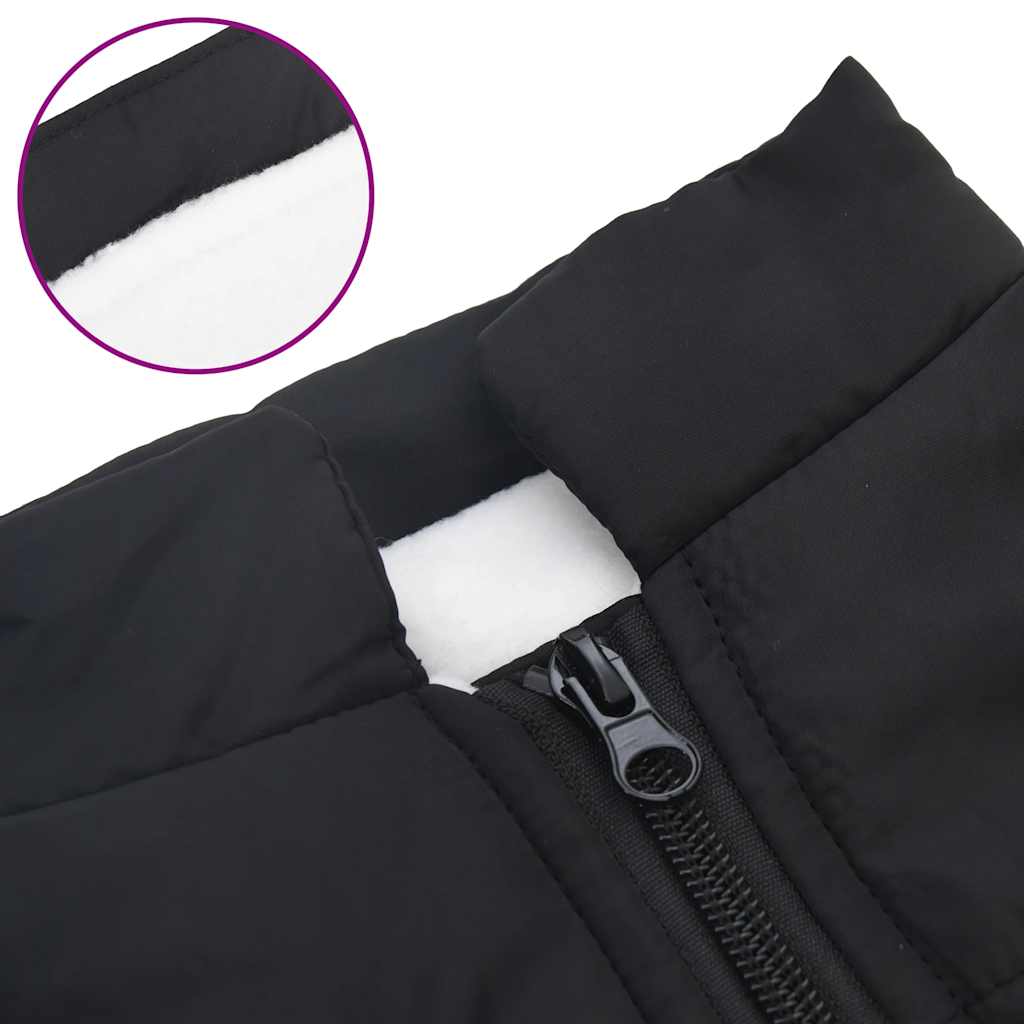 Cappotto Cani con Imbracatura Impermeabile Riflettente Nero L32