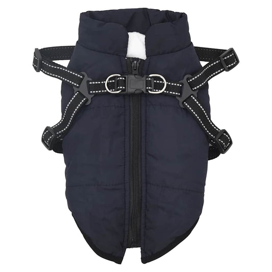 Cappotto Cani Imbracatura Impermeabile Riflettente Blu Navy L24