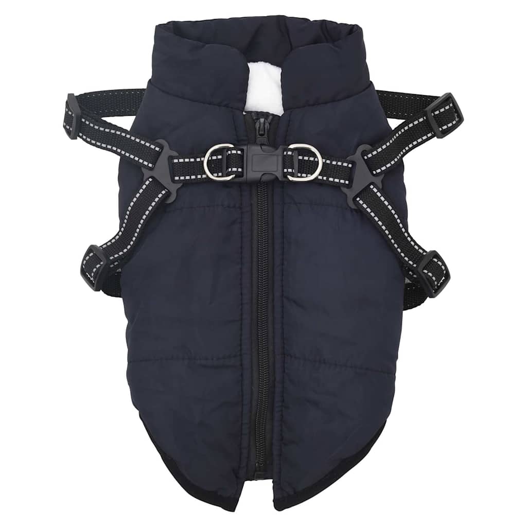 Cappotto Cani Imbracatura Impermeabile Riflettente Blu Navy L28