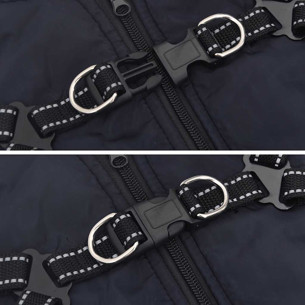 Cappotto Cani Imbracatura Impermeabile Riflettente Blu Navy L28