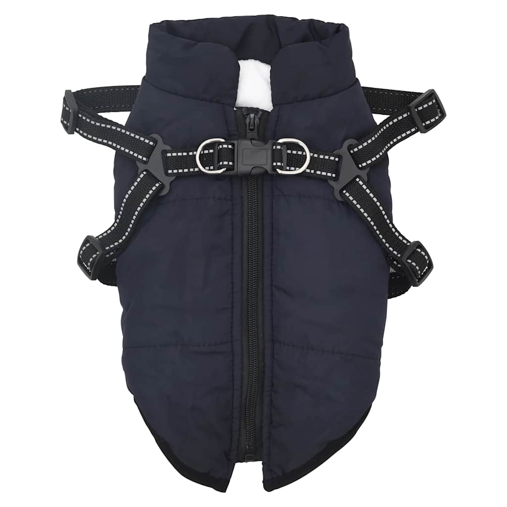 Cappotto Cani Imbracatura Impermeabile Riflettente Blu Navy L32