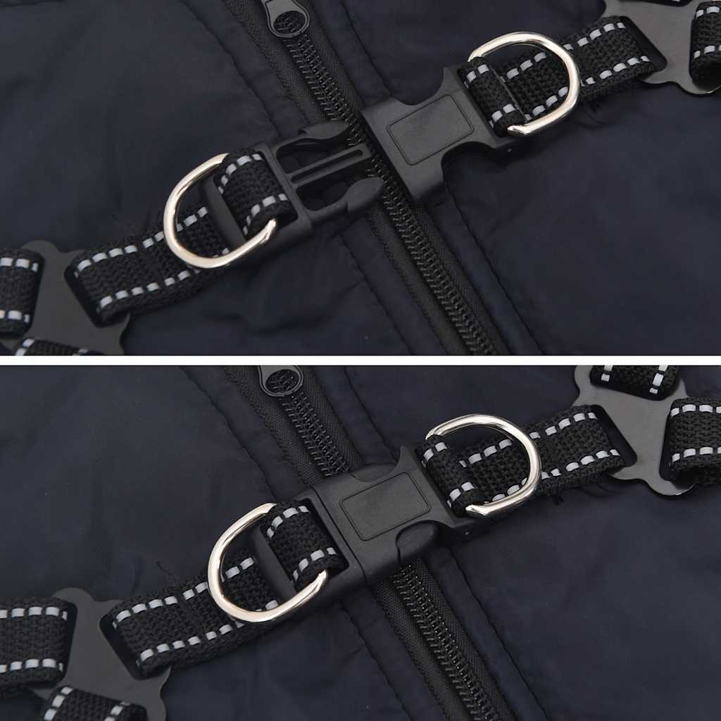 Cappotto Cani Imbracatura Impermeabile Riflettente Blu Navy L32