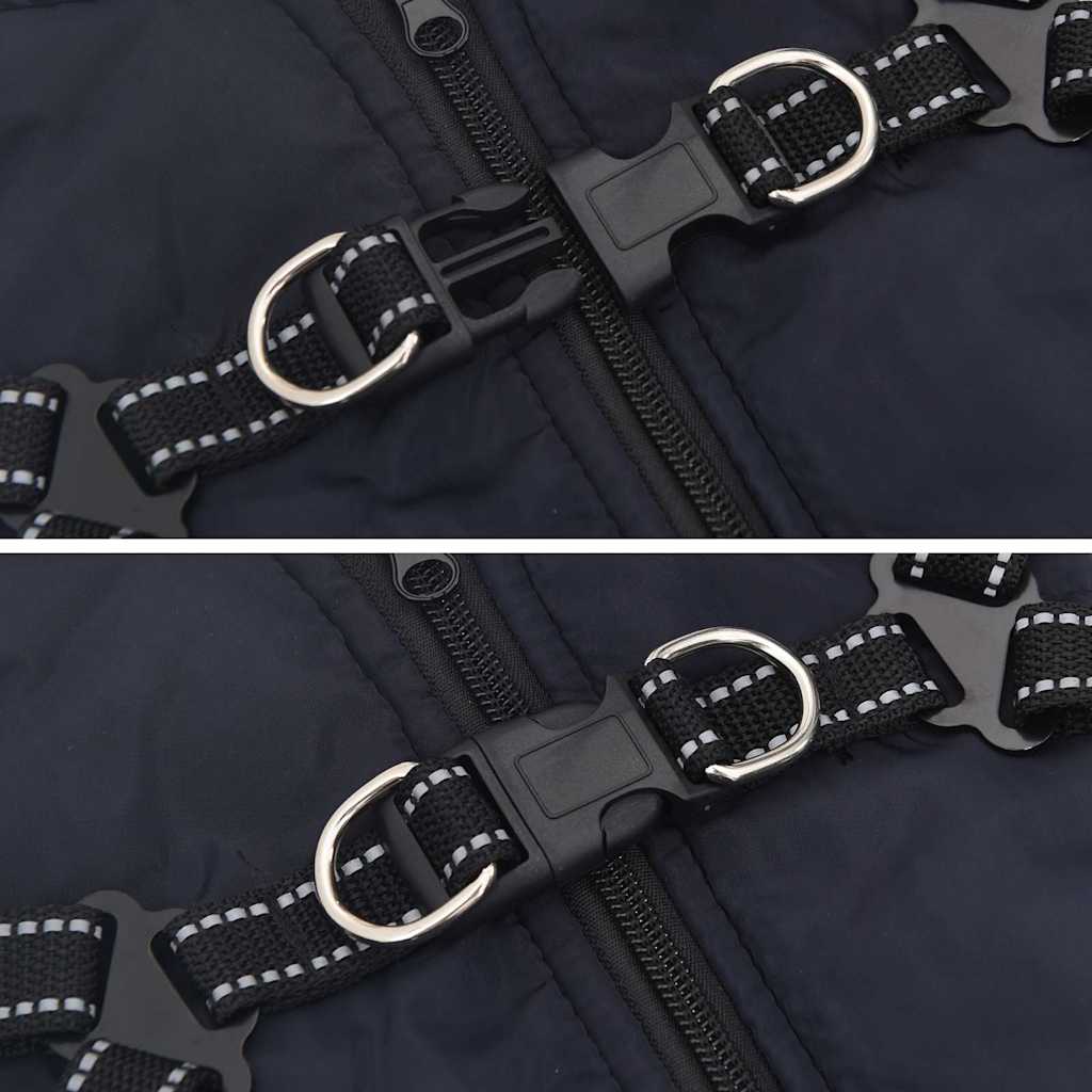 Cappotto Cani Imbracatura Impermeabile Riflettente Blu Navy L36