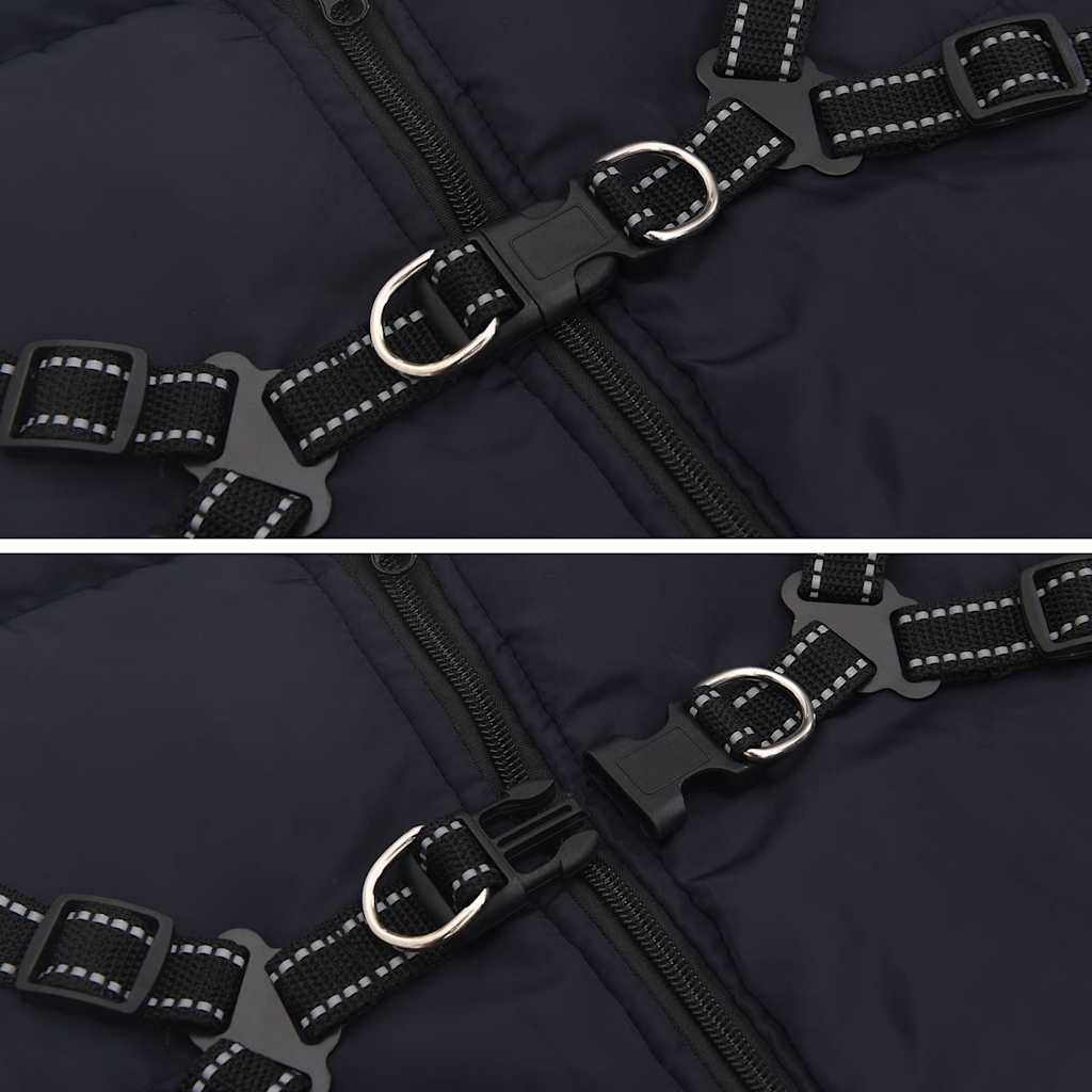 Cappotto Cani Imbracatura Impermeabile Riflettente Blu Navy L44