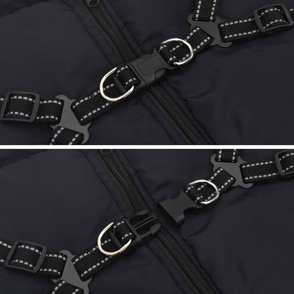 Cappotto Cani Imbracatura Impermeabile Riflettente Blu Navy L52