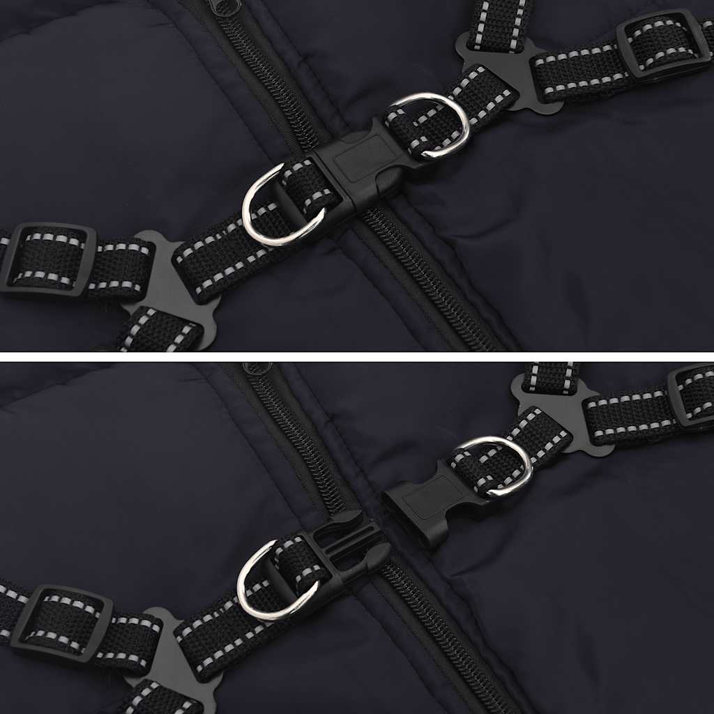 Cappotto Cani Imbracatura Impermeabile Riflettente Blu Navy L68