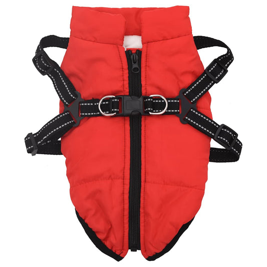 Cappotto Cani Imbracatura Impermeabile Riflettente Rosso L24