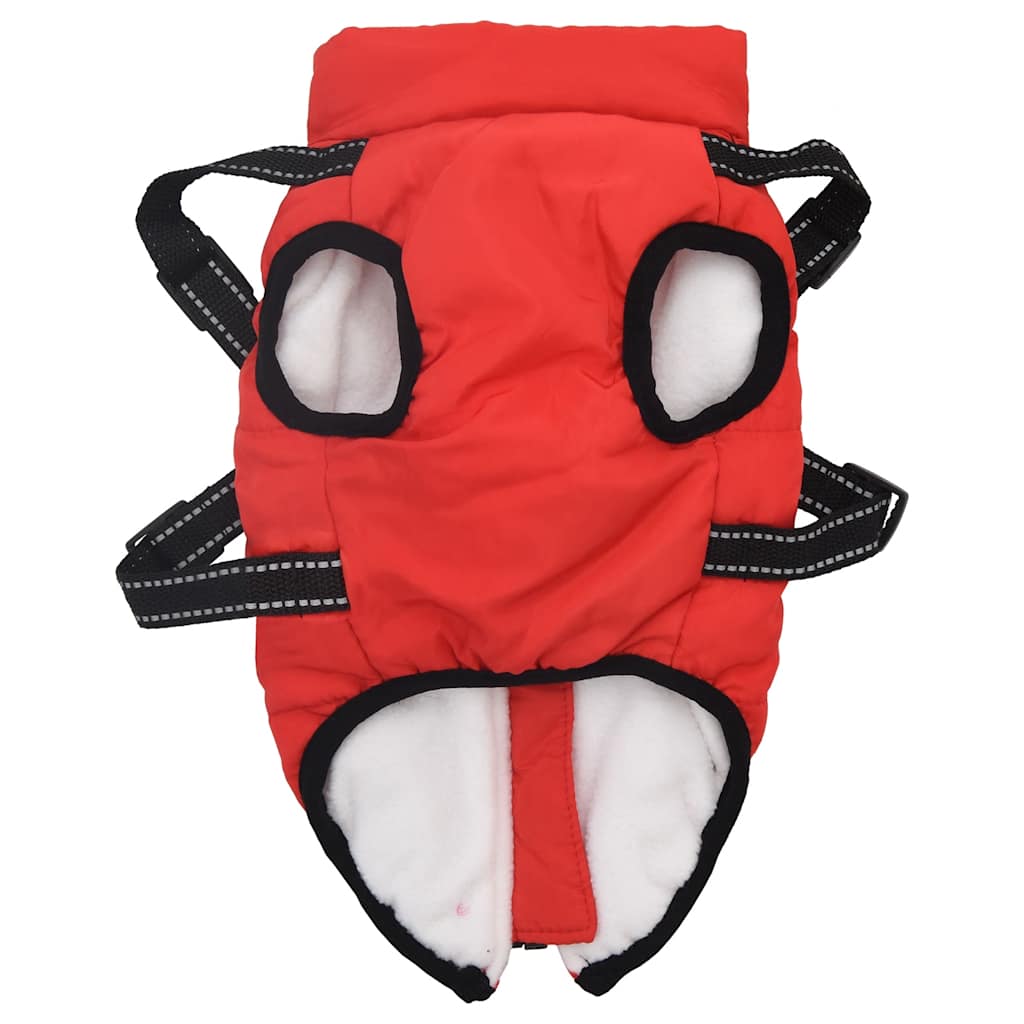 Cappotto Cani Imbracatura Impermeabile Riflettente Rosso L28