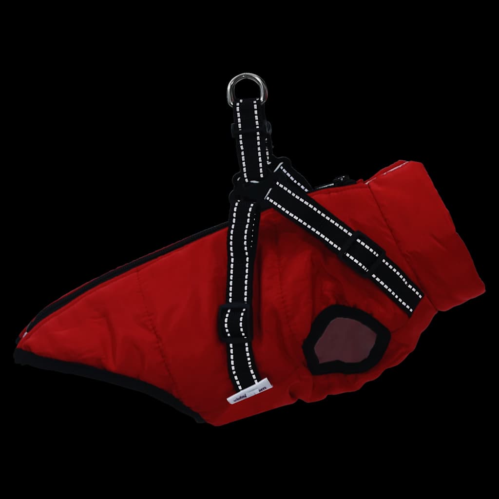 Cappotto Cani Imbracatura Impermeabile Riflettente Rosso L28