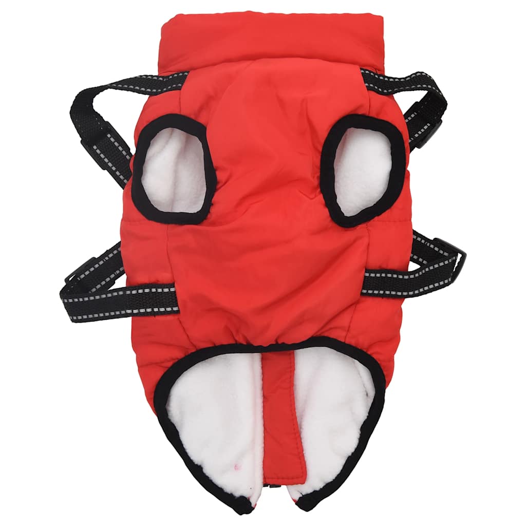 Cappotto Cani Imbracatura Impermeabile Riflettente Rosso L32