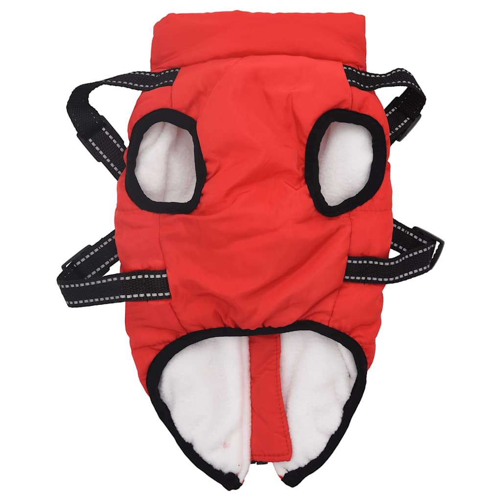 Cappotto Cani Imbracatura Impermeabile Riflettente Rosso L36