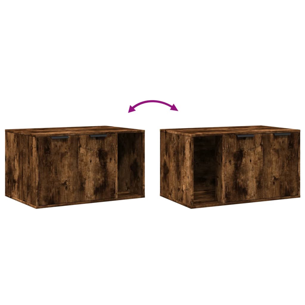 Recinto Lettiera Gatti Rovere Fumo 80x50x45 cm in Truciolato