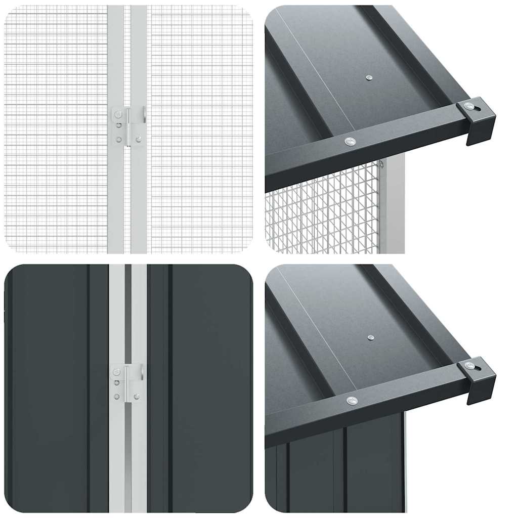 Gabbia per uccelli Antracite 645 x 208 x 247 cm Acciaio zincato
