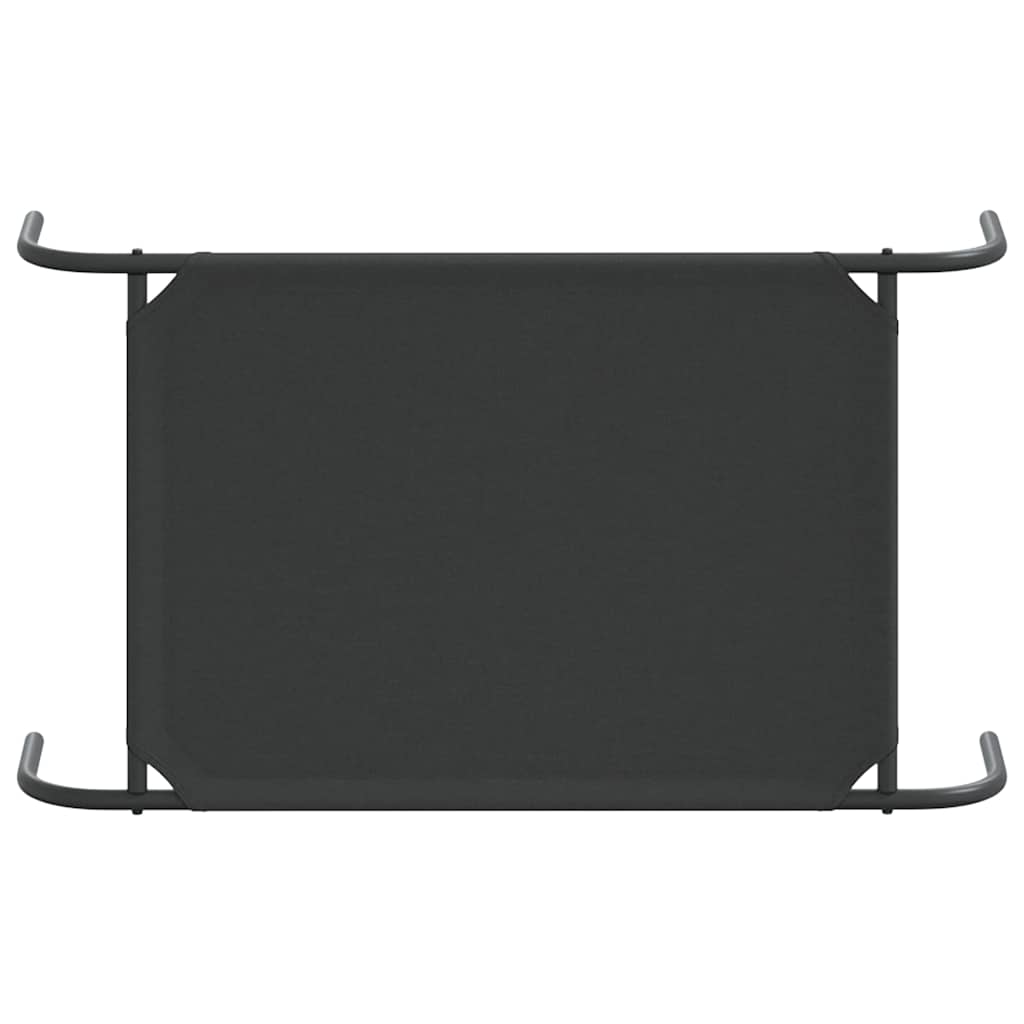  Cuccia per Cani Rialzata Nera 90x50x20 cm Tela Oxford e Acciaio