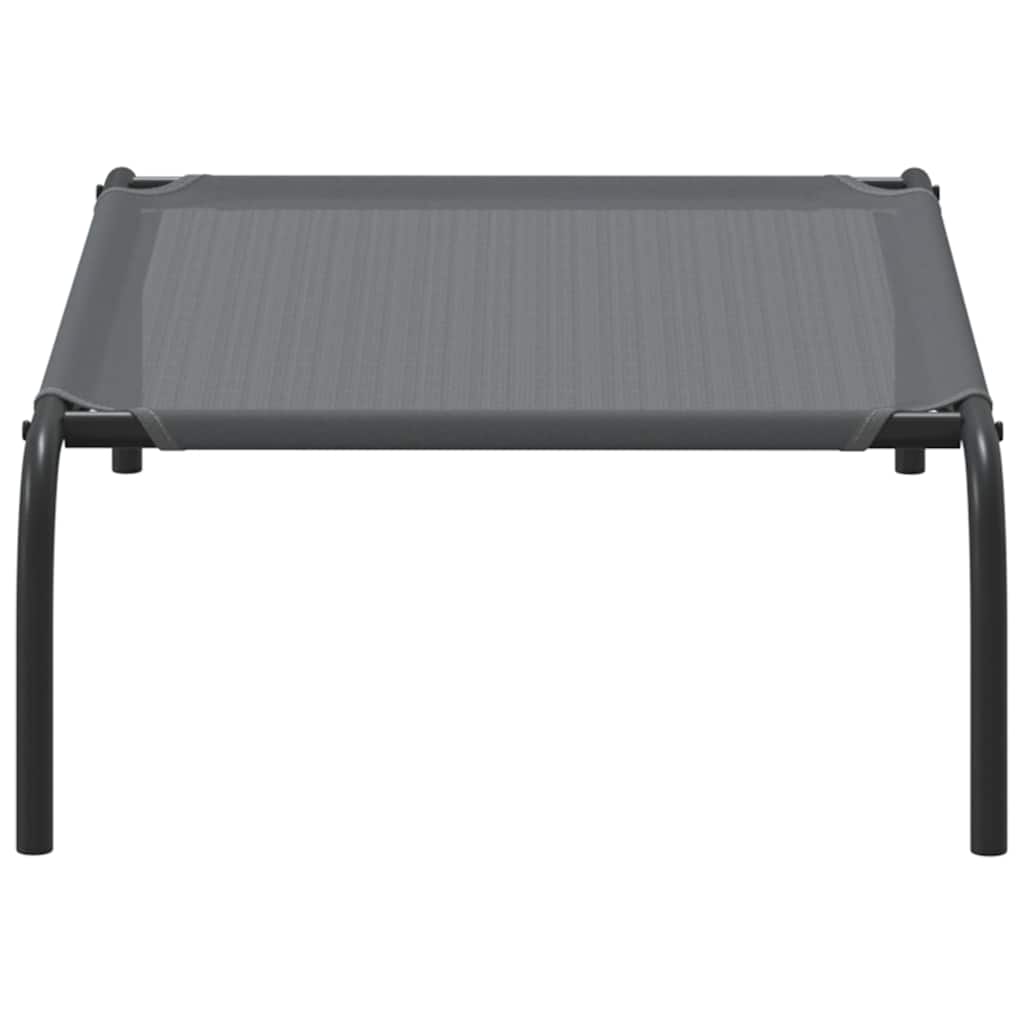  Cuccia per Cani Rialzata Grigia 90x50x20 cm Textilene e Acciaio