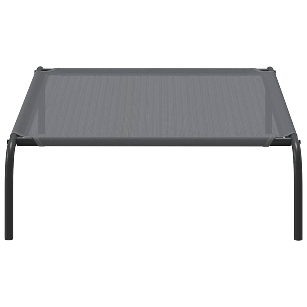  Cuccia per Cani Rialzata Grigia 110x65x20cm Textilene e Acciaio