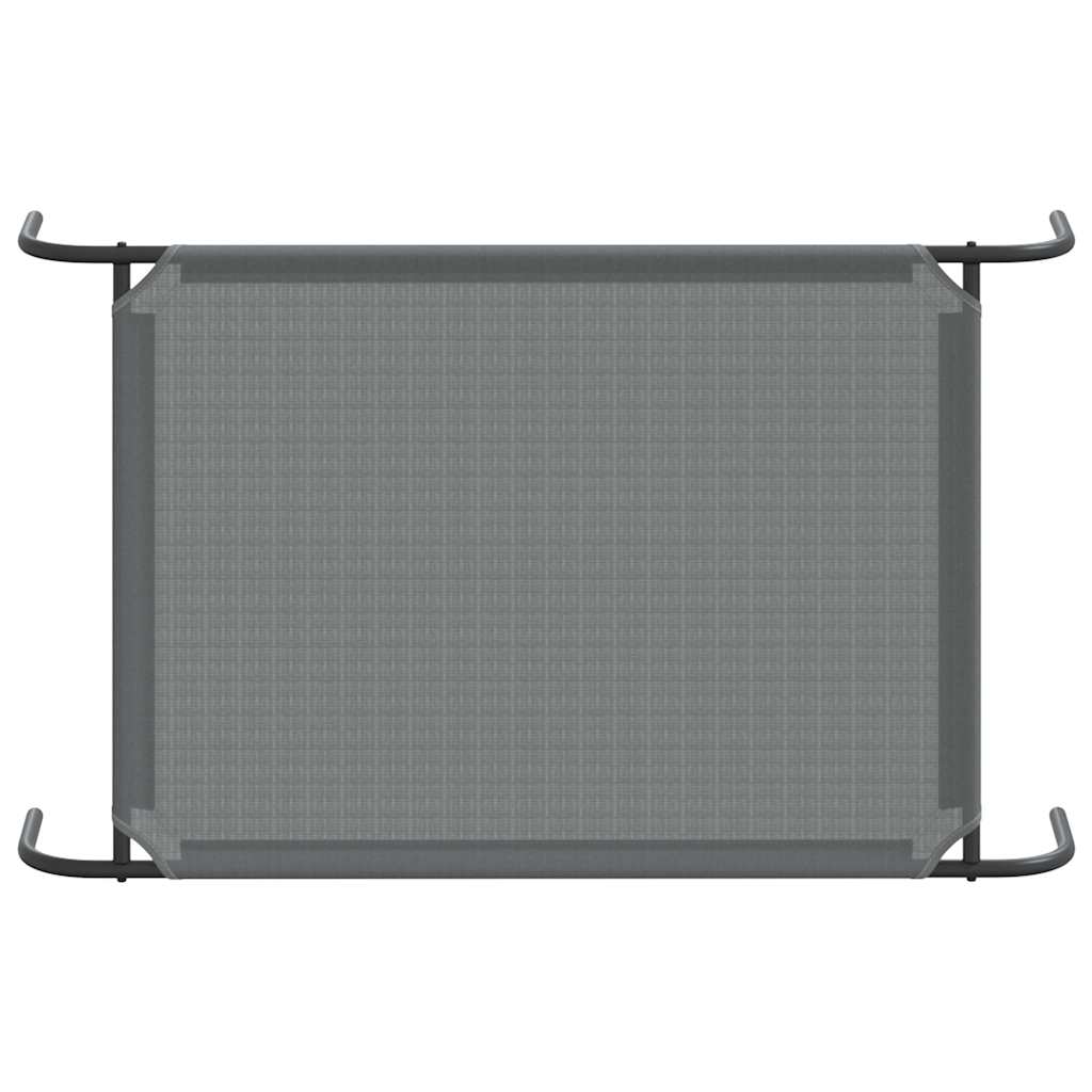  Cuccia per Cani Rialzata Grigia 110x65x20cm Textilene e Acciaio