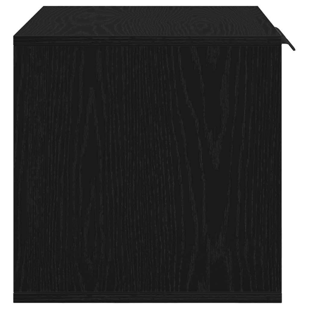 Lettiera per gatti in rovere nero 60x40x40 cm in legno ingegnerizzato