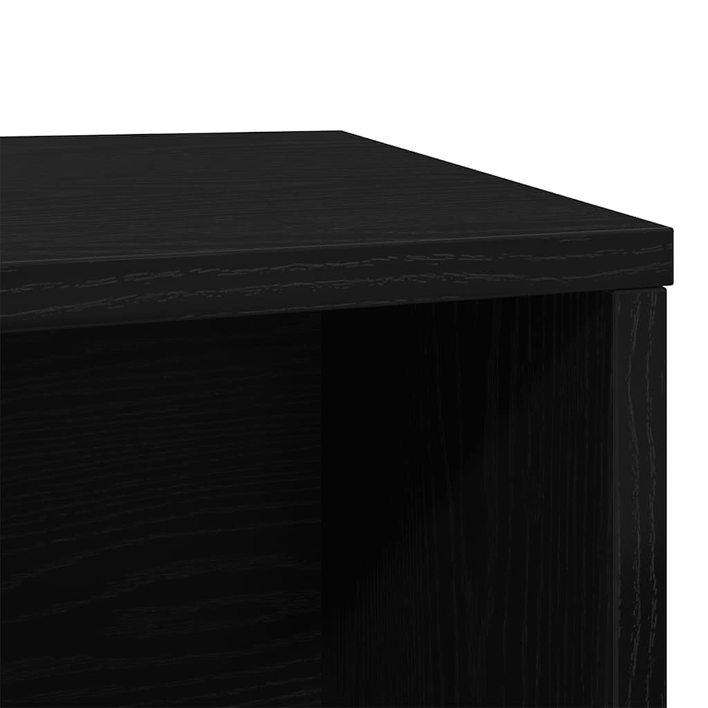 Lettiera per gatti in rovere nero 60x40x40 cm in legno ingegnerizzato