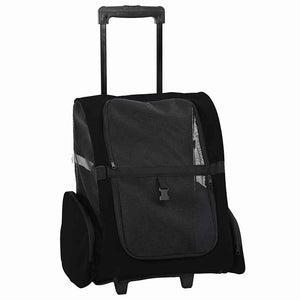Carrello per Animali 3 in 1 Design Nero 48x32x(57-106) cm Tessuto Oxford