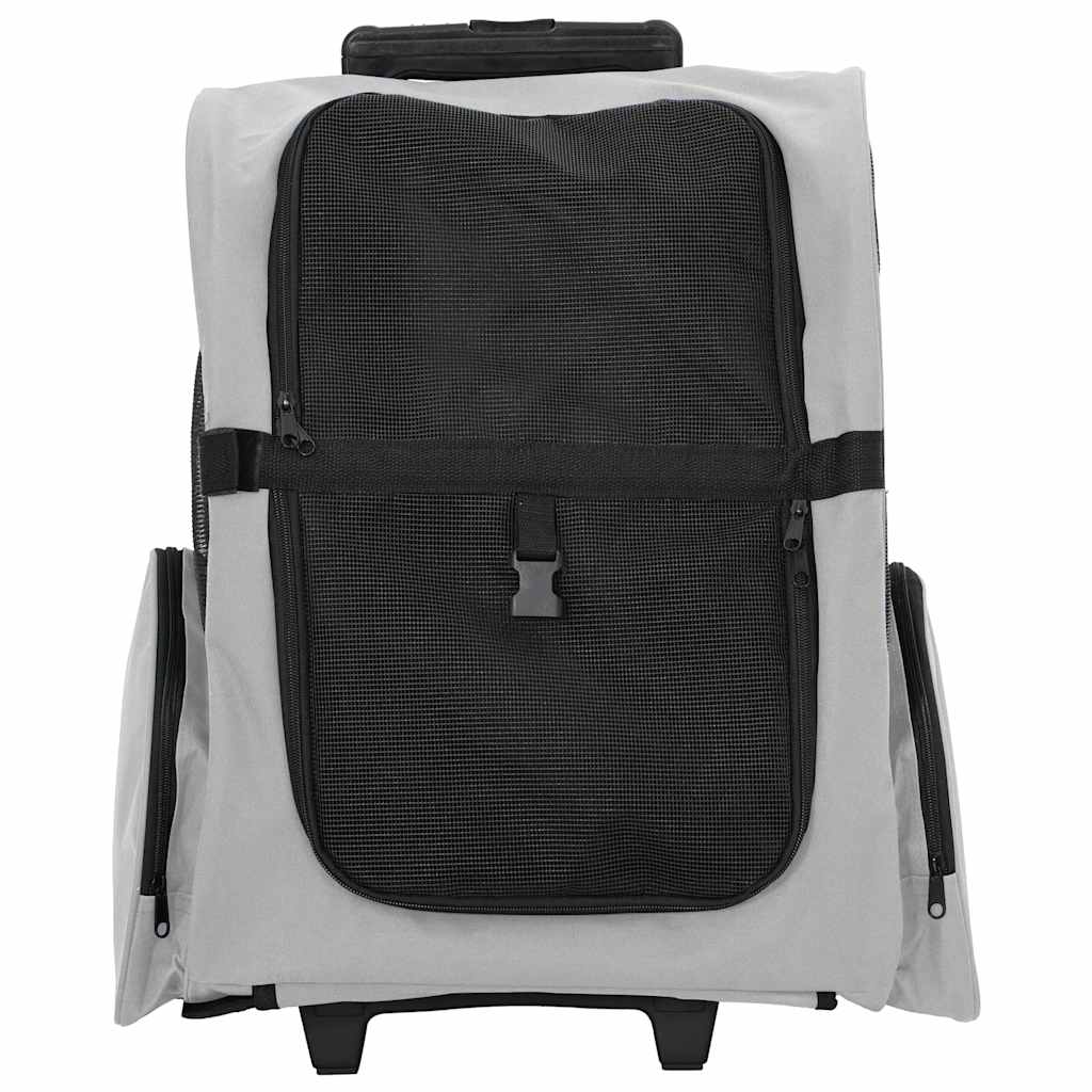 Carrello per animali domestici 3 in 1 design grigio 48x32x(57-106) cm tessuto Oxford