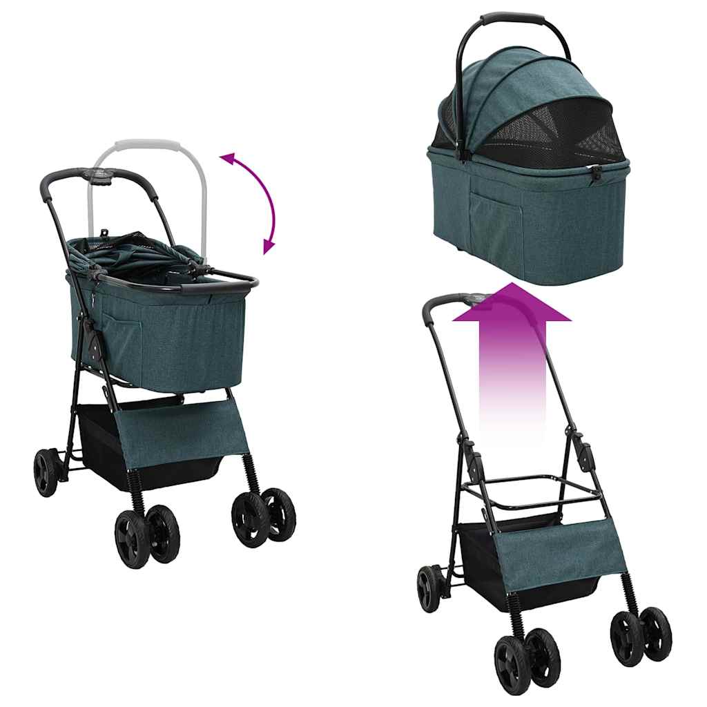 Passeggino pieghevole per animali Verde 81 x 47 x 99 cm