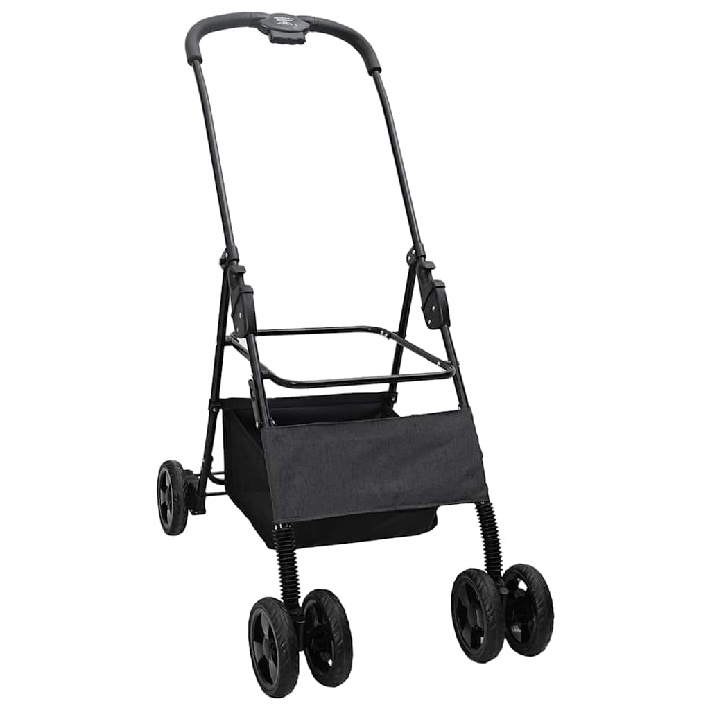 Passeggino pieghevole per animali Nero 81 x 47 x 99 cm